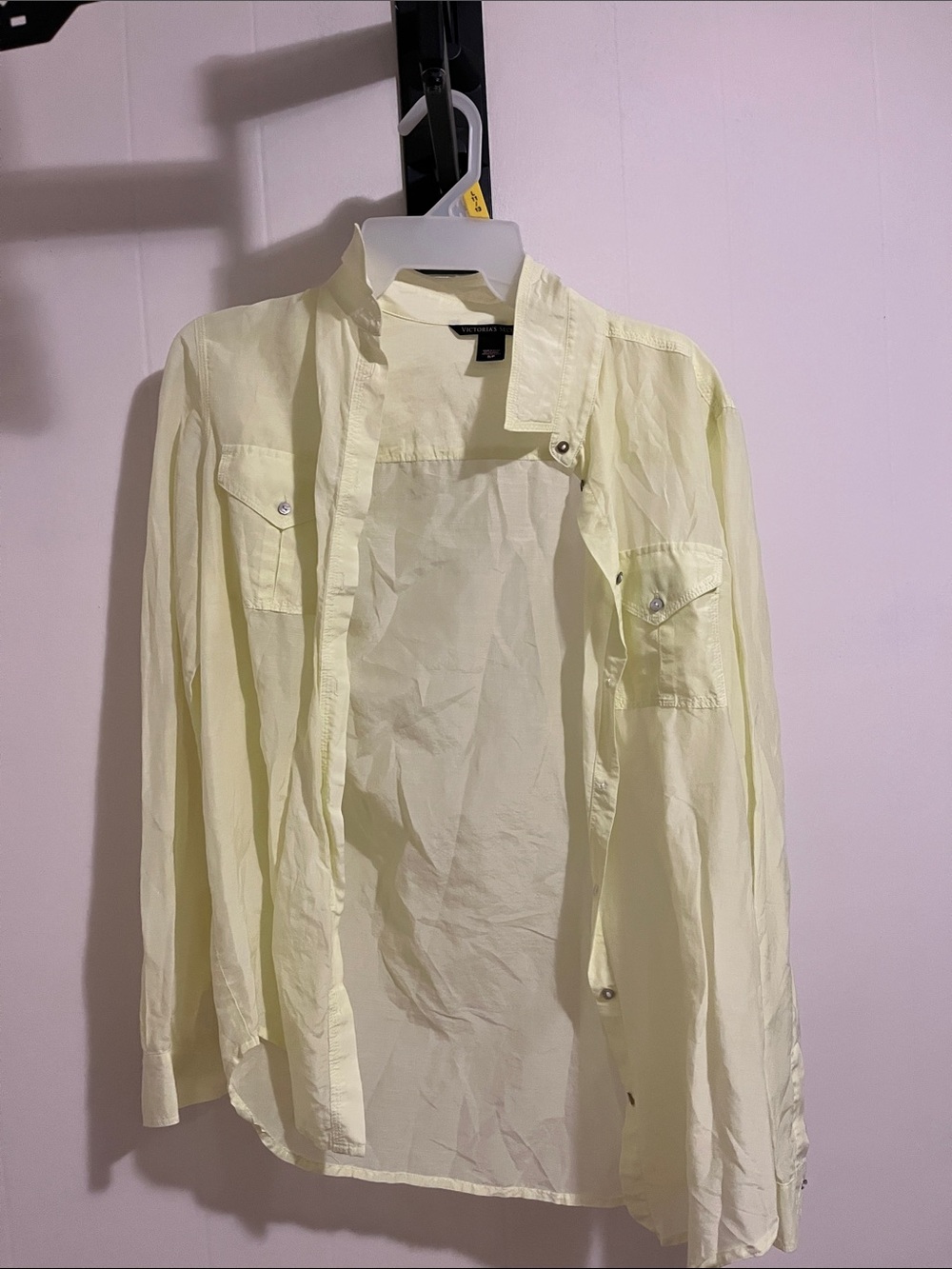 Victoria's Secret Pale Yellow Men's Casual Button-Down Shirt
